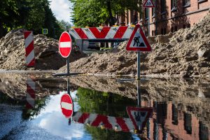 Verkehrssicherung mit Hüffermann-Verkehrs- und Absperrtechnik, Absicherung
